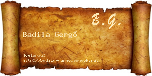Badila Gergő névjegykártya